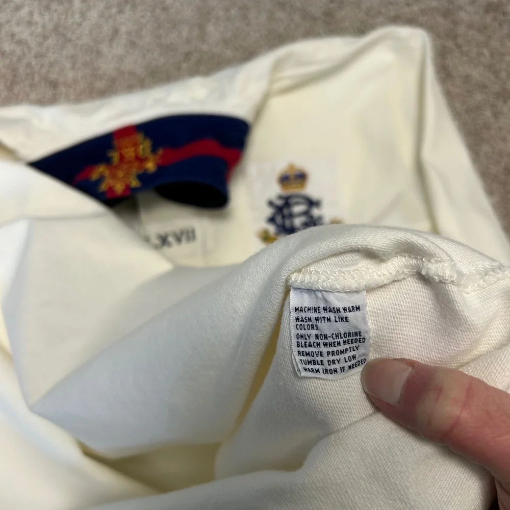 Vintage Polo Ralph Lauren Rugby Polo Shirt‎ L/S LXVII Crest Men NO SIZE TAG